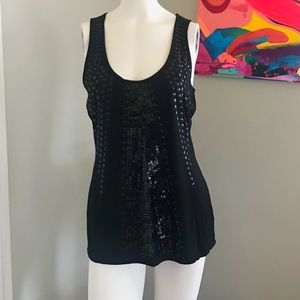 Black Racer Back Tank Top with Black Detail